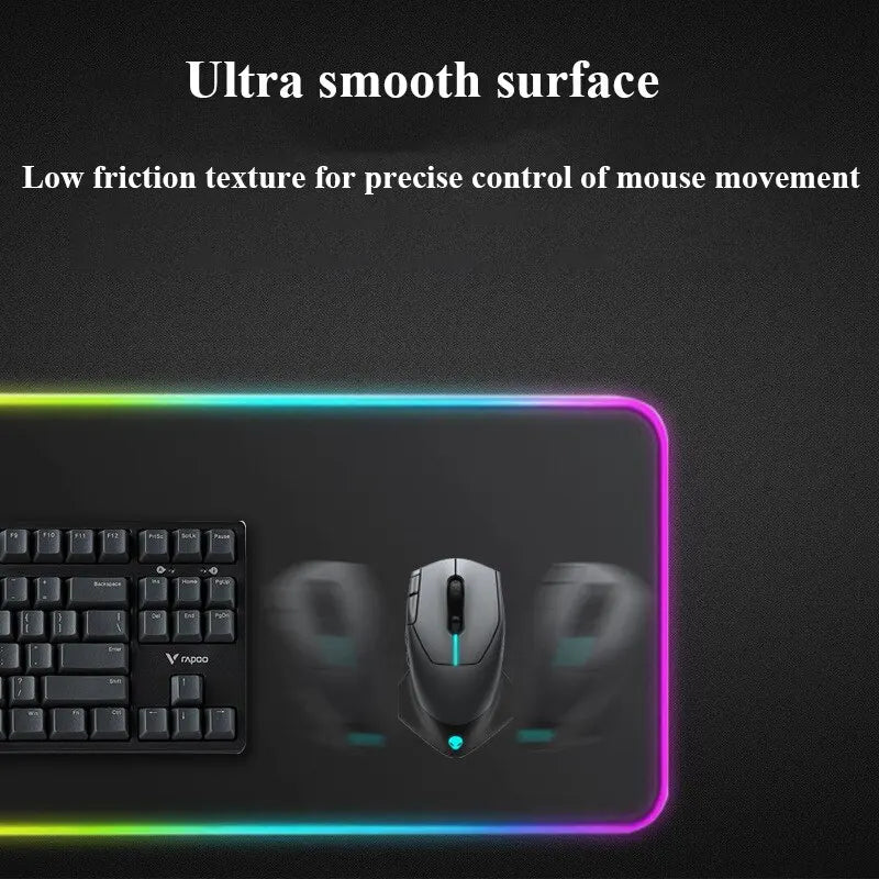 RGB Luminous Pure Black Mousepad