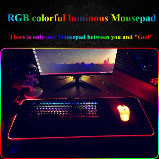 RGB Luminous Pure Black Mousepad