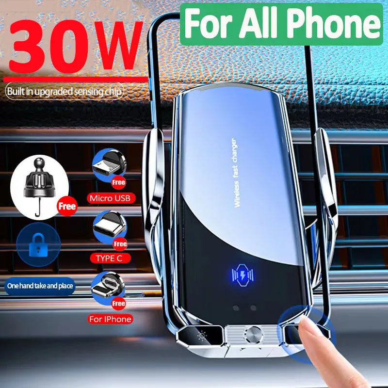 30W Car Wireless Charger and stand