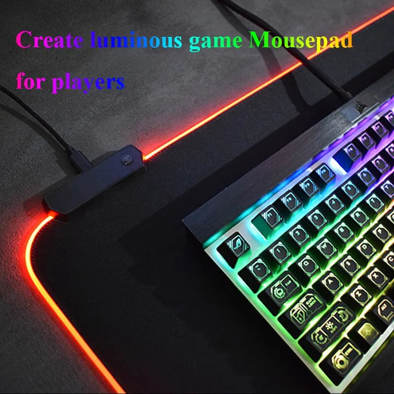 RGB Luminous Pure Black Mousepad