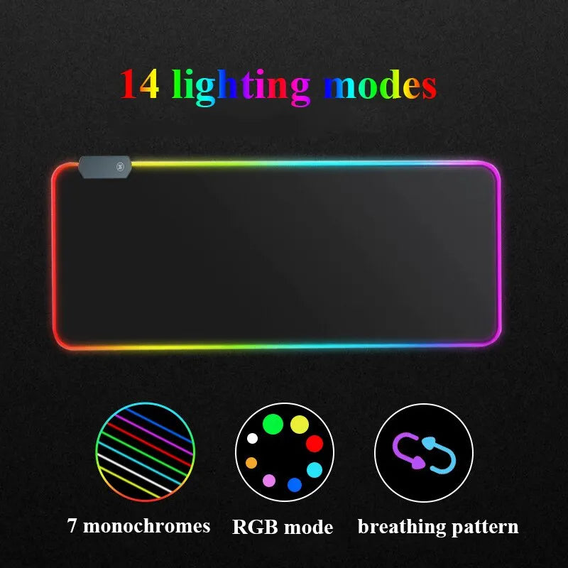 RGB Luminous Pure Black Mousepad