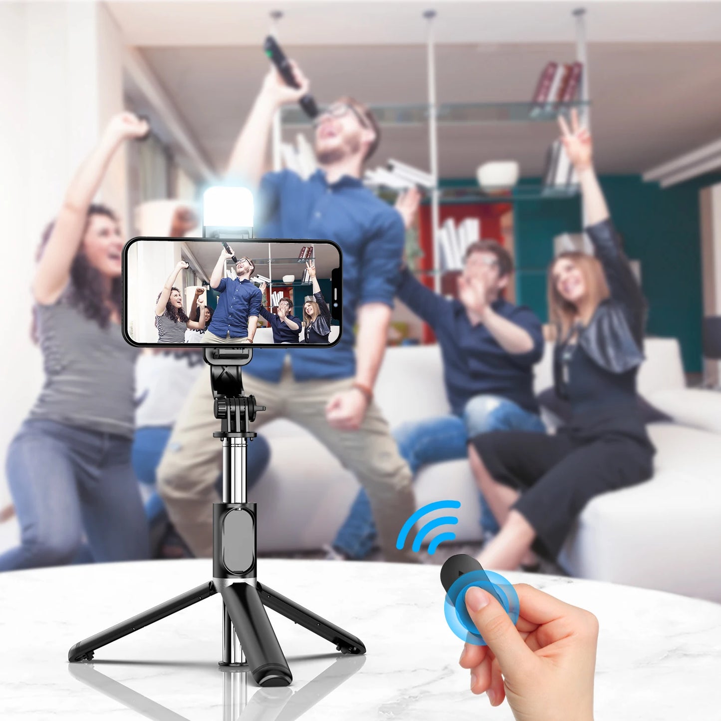 41 Inch 360 Rotation Phone Tripod with Wireless Remote