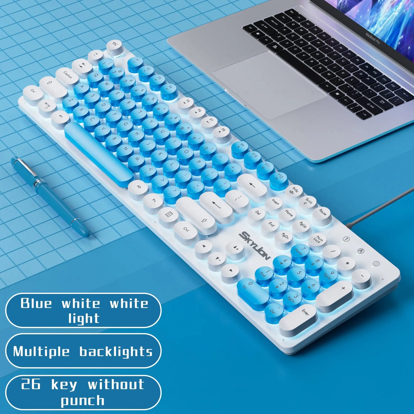Wired 104 Keys Membrane Keyboard