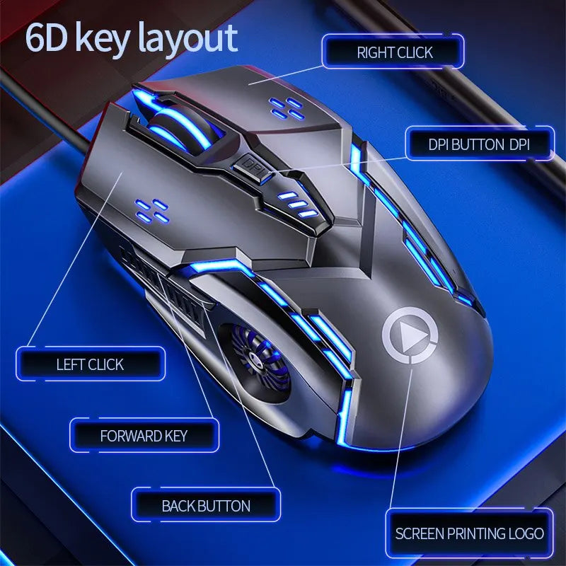 Six Keys Luminous Gaming Mouse